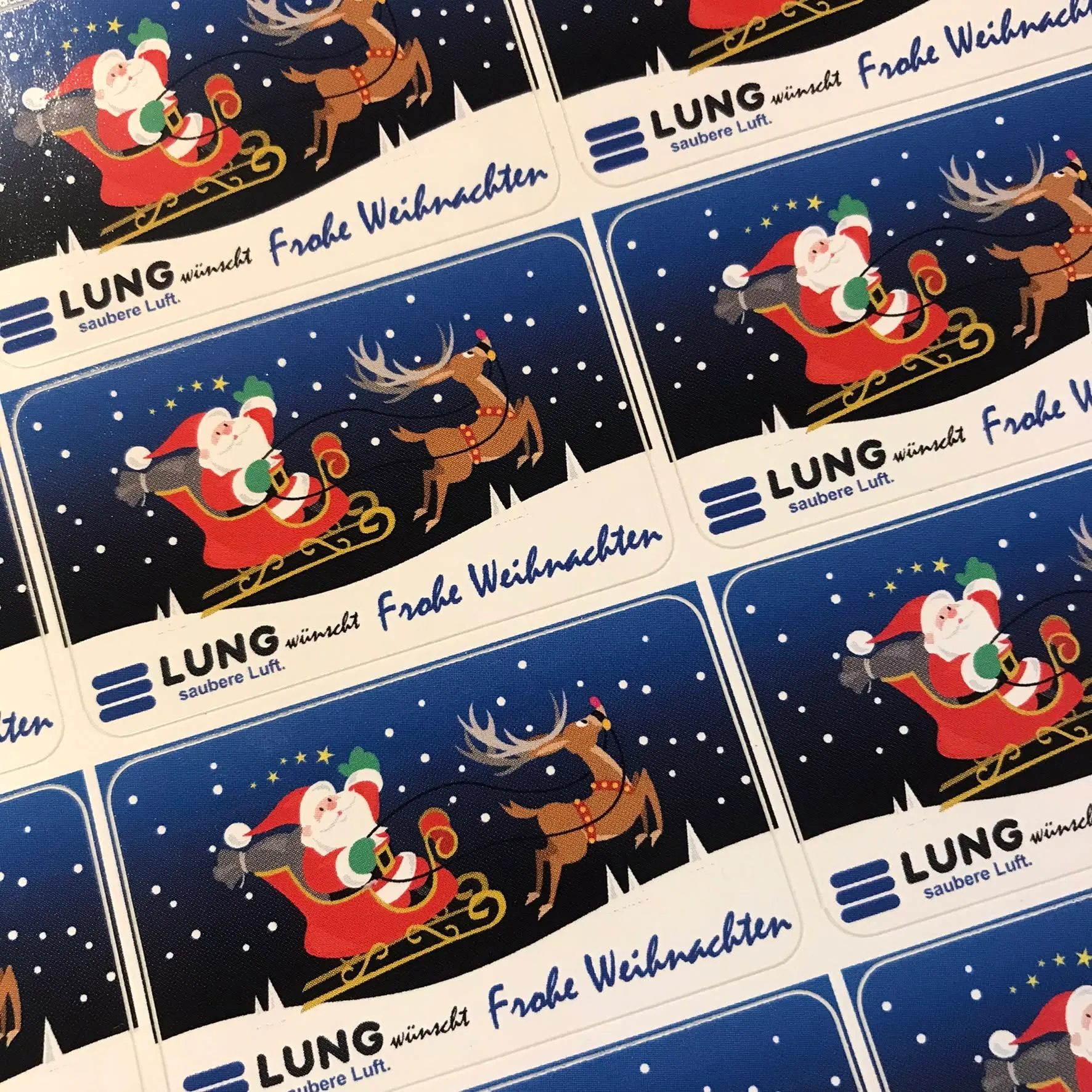 Bedruckter Aufkleberbogen mit Weihnachtsmotiv
